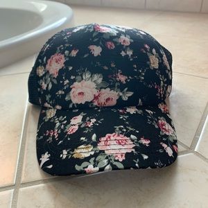 Black + Floral Hat